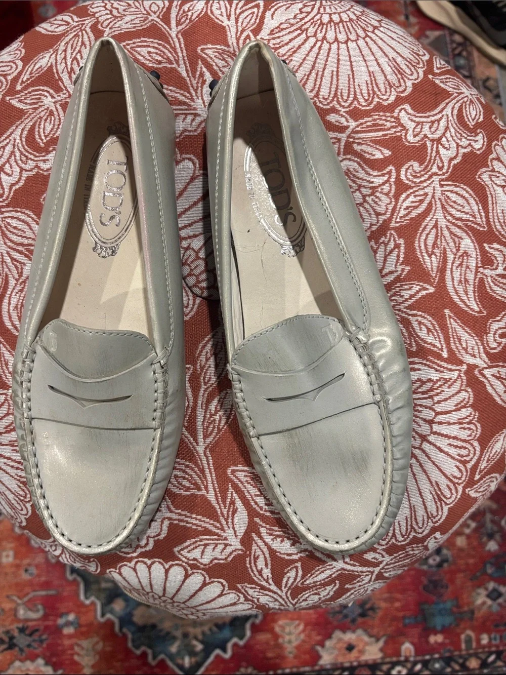 Tod's Girls Youth Cream Penny Loafers